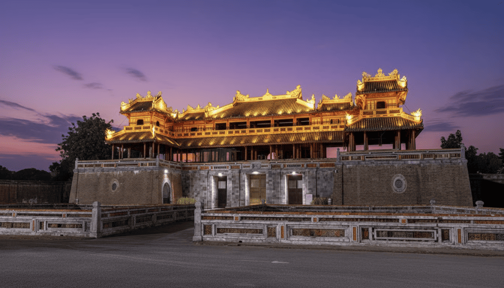 Cổng Ngọ Môn được xem như ranh giới tượng trưng giữa thế giới riêng tư của nhà vua với bên ngoài